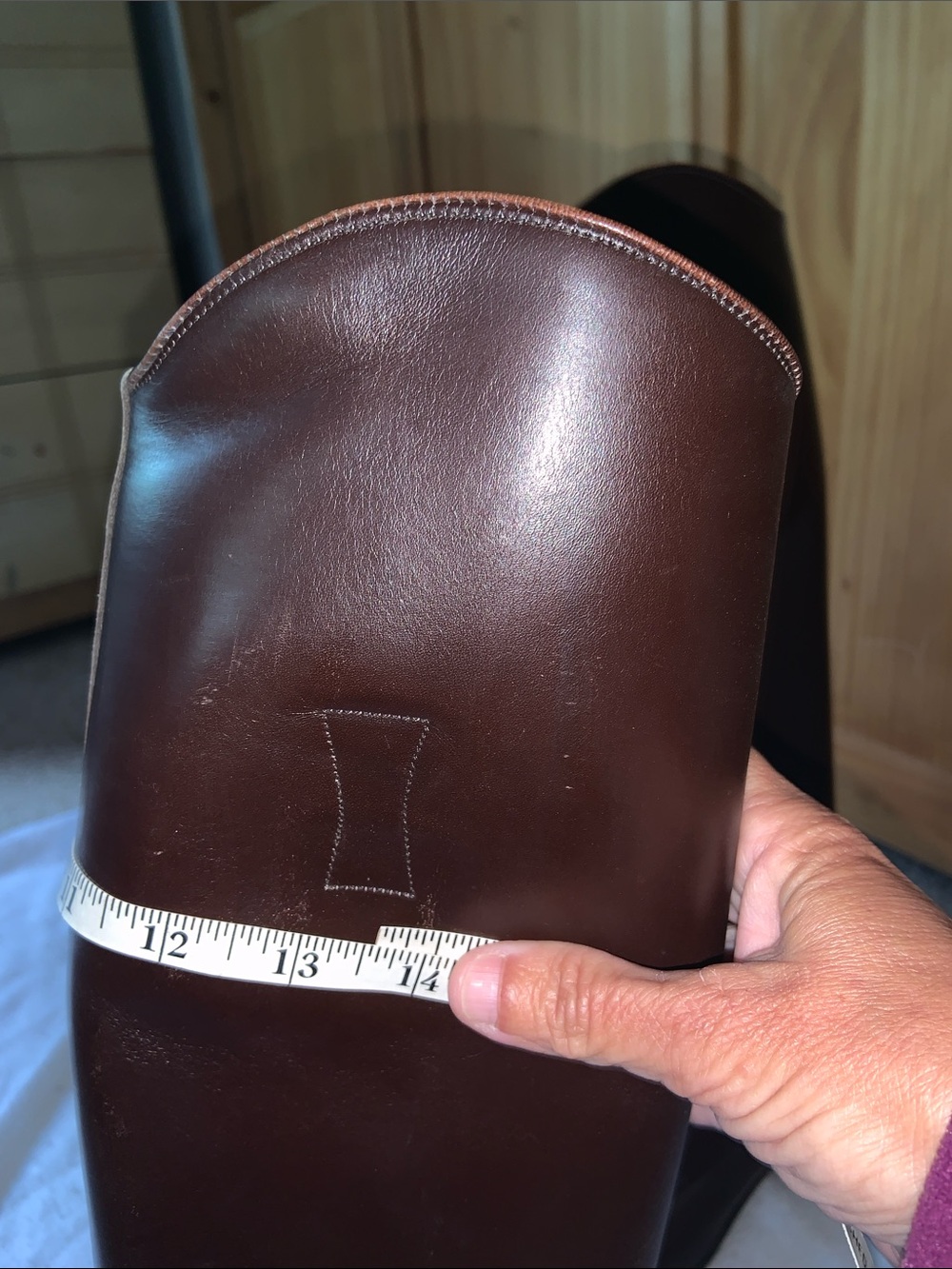 VOGEL BROWN CUSTOM TALL ENGLISH FIELD BOOTS 7.5 slim calfskin riding equestrian - Picture 10 of 14
